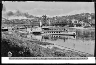 Dresden-Loschwitz mit Loschwitzer Brücke und Elbdampfer Leipzig
