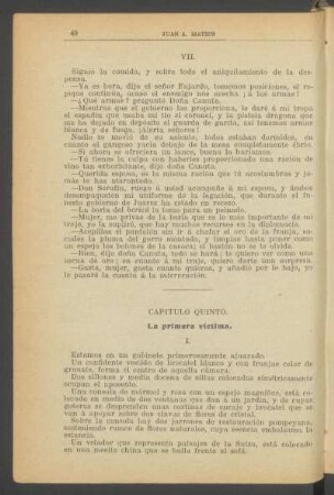Capítulo quinto. - La primera víctima.