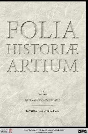 NS: 15: Folia Historiae Artium