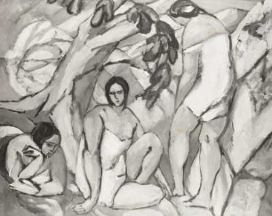 Drei Frauen in Sommerlandschaft