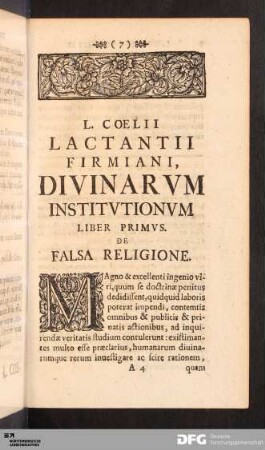 Liber Primvs. De Falsa Religione.