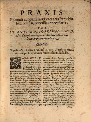 Praxis habendi concursum ad vacantes parochiales ecclesias ad stylum Romanae Curiae accomodata