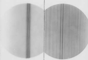Interferenzstreifen eines guten Beugungsstreifens und eines schlechten Interferenzspiegels, Leppin & Masche : Technikgeschichte | Physik | Optik | Interferenz