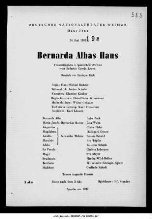 Bernarda Albas Haus
