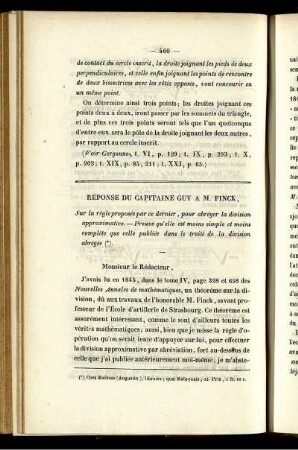 Réponse du capitaine guy a M. Finck.