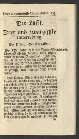 Die Lufft. Drey und zwanzigste Unterredung