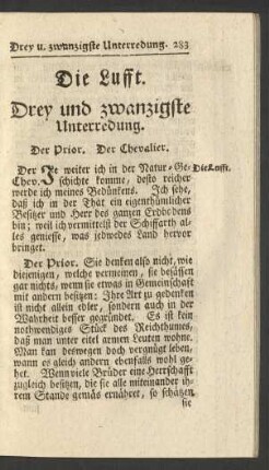 Die Lufft. Drey und zwanzigste Unterredung
