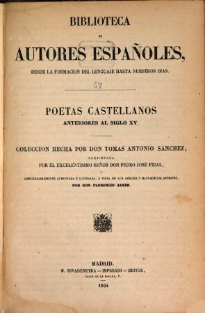 Poetas castellanos anteriores al siglo XV