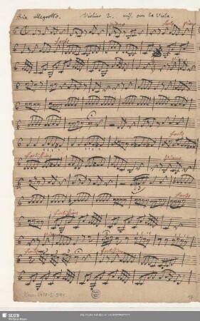 Violino 2. unis[ono]. con la Viola.