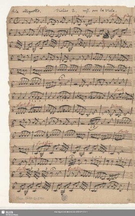 Violino 2. unis[ono]. con la Viola.
