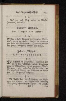 Zehnter Abschnitt. Die Auszehrung.