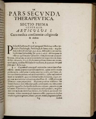 Articulus I. Cura medica conscientiæ caliginosæ & dubiæ.