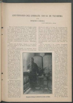 Aniversario del combate naval de Tsushima. : A Justo García Velez. - Habana.