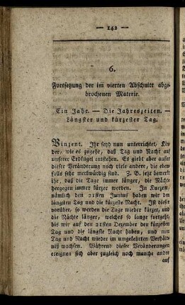 6. Fortsetzung der im vierten Abschnitt abgebrochenen Materie.
