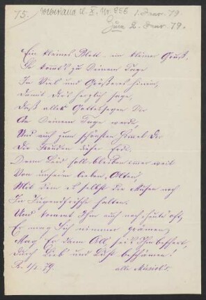 Brief an Friedrich Wilhelm Jähns : 01.01.1879