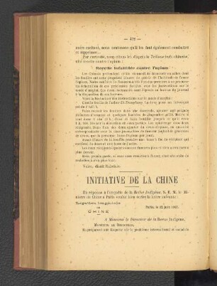 Initiative de la Chine.