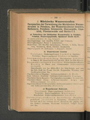 c) Wasserbauamt Rathenow.