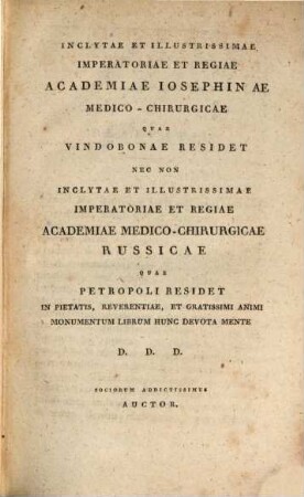 Opera minora academica medici, physiologici et antiquarii argumenti. 1. (1815).