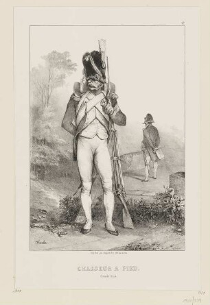 Chasseur a pied, grande tenue, Blatt 27 der Folge "Kaiser und die kaiserliche Garde"
