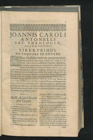 Liber Primus. De Tempore In Genere.