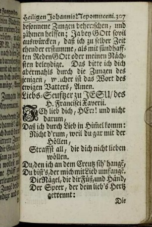 Liebs-Seuftzer zu Jesu/ des H. Francisci Xaverii. - Gebett / für das allgemeine Anligen der Christenheit.