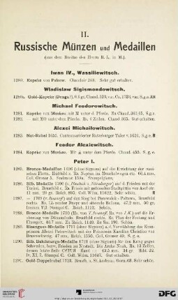 II. Russische Münzen und Medaillen (Nr. 1280-1543)
