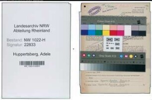 Entnazifizierung Adele Huppertsberg , geb. 31.03.1884 (Prokuristin)