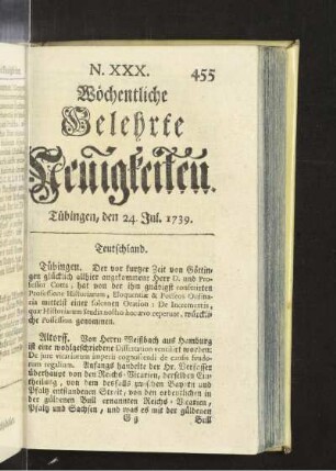 XXX. (24. Jul. 1739)