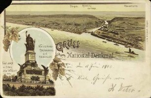 Fest steht u. treu die Wacht am Rhein - Gruss vom National-Denkmal.