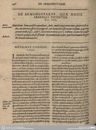 De Armamentariis, Quae Hodie Arsenali Dicuntur. Tit. LVI.