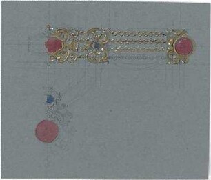 Gmelin, Leopold; Sammlung Gmelin: Handzeichnungen - Folio 13 - Schmuck (Teilansichten)