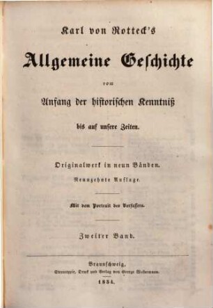 Allgemeine Geschichte : vom Anfang der historischen Kenntniß bis auf unsere Zeiten ; Originalwerk in neun Bänden, 2.