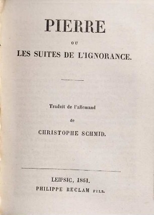 Pierre ou les suites de l'ignorance