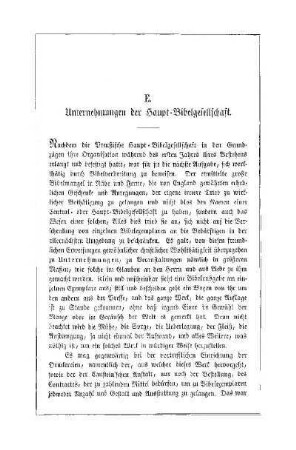 E. Unternehmungen der Haupt-Bibelgesellschaft