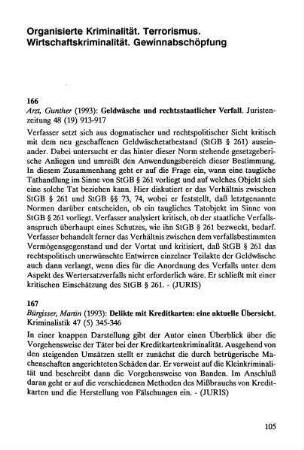 105-120, Organisierte Kriminalität. Terrorismus. Wirtschaftskriminalität. Gewinnabschöpfung