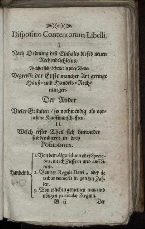 Dispositio Contentorum Libelli