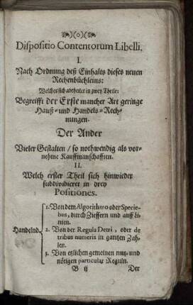Dispositio Contentorum Libelli