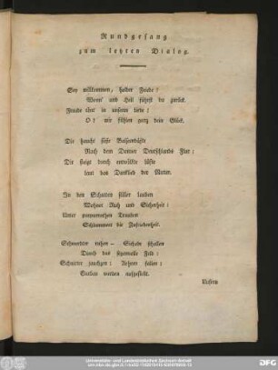 Rundgesang zum letzten Dialog.