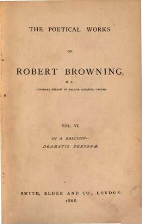The poetical works of Robert Browning, 6