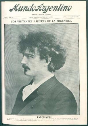 Los visitantes ilustres de la Argentina [Fotografía] : Paderewski