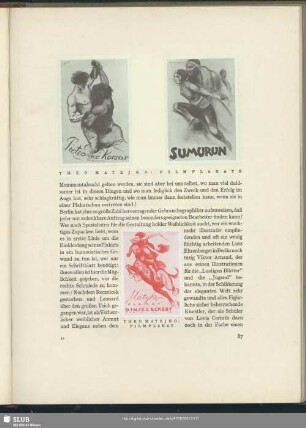 Filmplakate: Pietro der Korsar, Sumurun, Dinse & Eckert