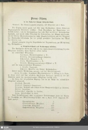 Plenar-Sitzung in der Aula des Königl. Polytechnikums