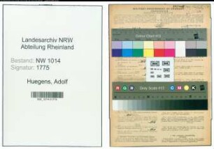 Entnazifizierung Adolf Huegens , geb. 24.02.1908 (Schneidermeister)