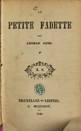 La petite fadette : Par George Sand