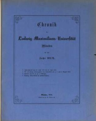Chronik. 1871/72