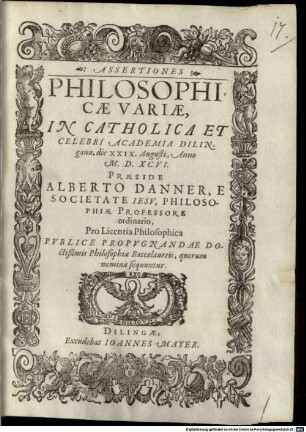 Assertiones philosophicae variae