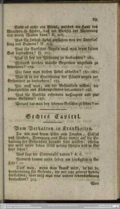 Sechtes Capitel. Vom Verhalten in Krankheiten