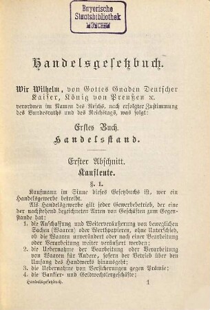 Handelsgesetzbuch nebst dem Einführungsgesetze : Textausgabe mit alphabetischem Sachregister