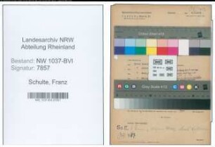 Entnazifizierung Franz Schulte , geb. 06.09.1891 (Rektor)