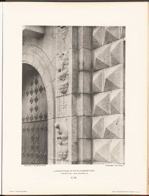 Gemeindedoppelschule in der Hausburgstraße, Berlin: Detail Portal Rektorenhaus (aus: Neubauten der Stadt Berlin, Bd. IV, 1905)